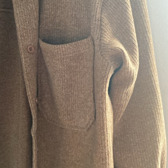 Brown Ribbed Shacket - Picture 4 of 6
